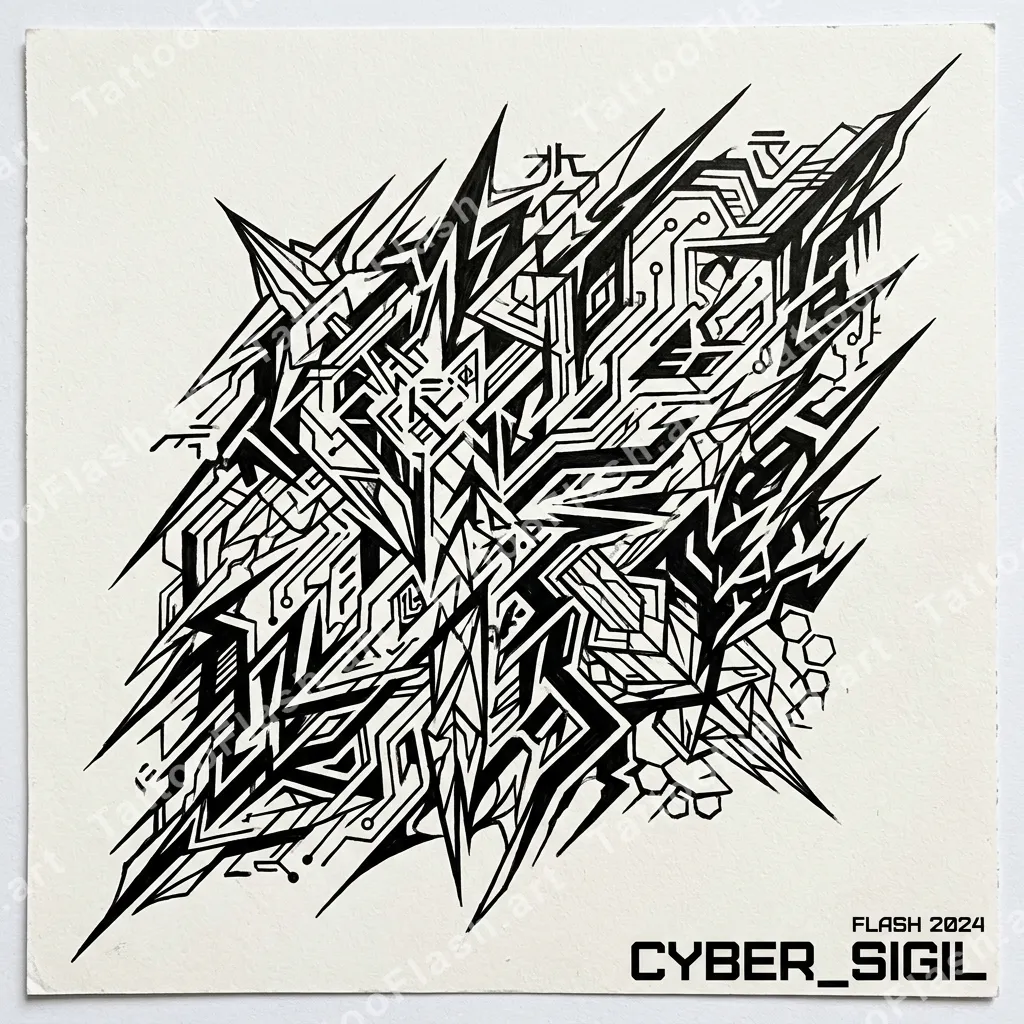 Blackwork tattoo design reference for the back