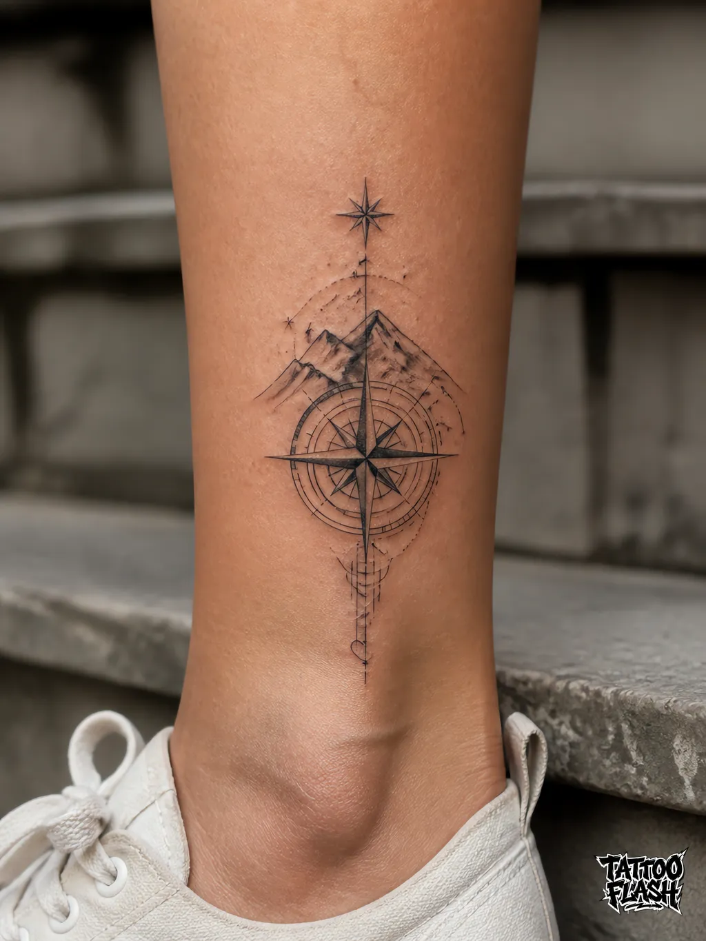 Fine-line Ankle tattoo design